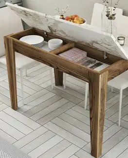 Konferenčné stolíky Jedálenský stôl Kiev White and Walnut