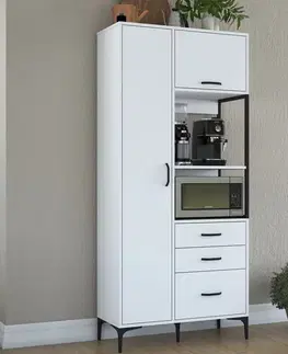 Policové skrine LAMB policová skriňa na mikrovlnku, biela