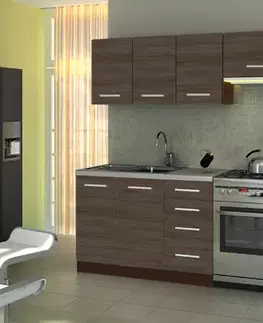 Kuchynské linky HALMAR Amanda 1 260 kuchyňa wenge / akácia škoricová