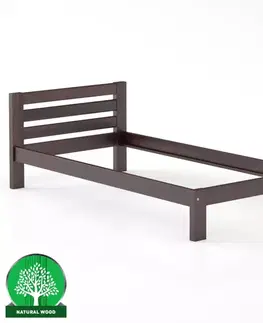 Drevené postele Posteľ borovica LK127–100x200 orech