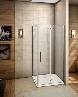 Sprchovacie kúty H K - Štvorcový sprchovací kút MELODY F5 80x80 cm s jednokrídlovými dverami s pevnou stenou SE-MELODYF58080