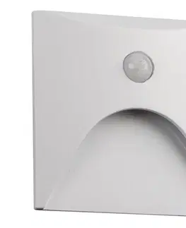 Svietidlá  39129 - LED schodové svietidlo so senzorom EXIN 2,5W/230V 3000K IP65 biele hranaté 39129