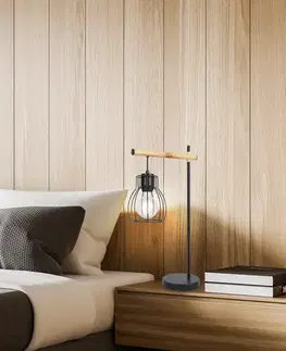 Stolové lampy Čierna košová stolová lampa Bernita