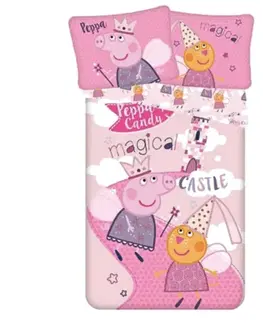 Detské obliečky Obliecky Disney Peppa Pig ružové 140x200cm+90x70cm Faro Tiahome