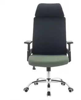 Kancelárske stoličky KONDELA Holger kancelárske kreslo tmavosivá / zelená / čierna / chróm