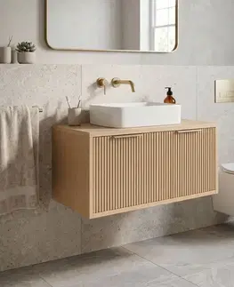 Kúpeľňový nábytok REA - Kúpeľňová skrinka pod umývadlo Core 80cm Beige REA-M0407