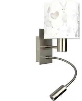 Svietidlá BRILAGI - LED flexibilná lampa BOBO 1xE27/25W/230V + LED/3W m. chróm/biela/zajačiky BG1556+BG5584