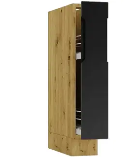 Kuchynské skrinky stojace Kuchynská skrinka Isabel D15 Cargo + Kôš čierna/artisan