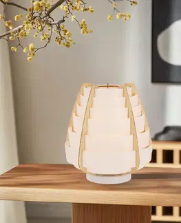 Stolové lampy Stolová lampa béžová drevo+plast Nagoja Ledea