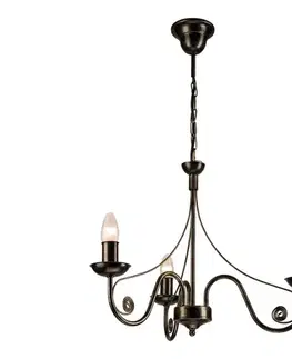 Svietidlá  Luster na reťazi DONATO 3xE14/40W/230V LM 3.29 CZARN