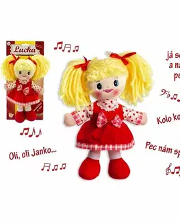 Drevené hračky Teddies Handrová bábika Lucka, 30 cm, slovensky spievajúca 