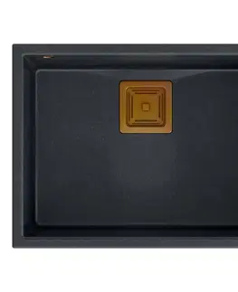Kuchynské drezy Quadron Quadron - Granitový drez DAVID 50 Black Metallic Oceľ HQD5542U8-BS
