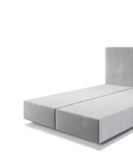 Postele Boxspring DELIFE Boxspring posteľ Dream-Well 140×200 sivá mikrovelúr bez nôh