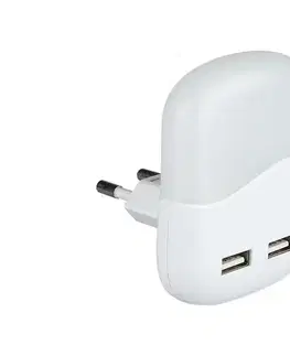 Svietidlá  LED Nočné svetlo so senzorom súmraku do zásuvky 2xUSB LED/0,45W/230V 4000K 508
