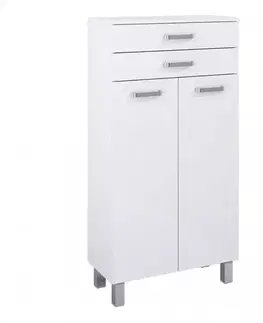 Kúpeľňové komody Skrinka Uno 60 2D2S white