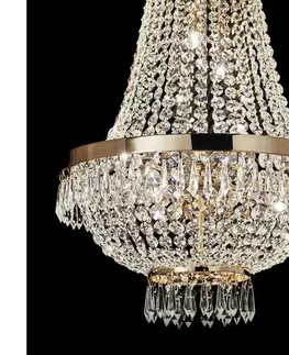 Svietidlá Ideal Lux - LED krištáľový luster na reťazi CAESAR 12xG9/3W/230V pr. 55 cm zlatý 114743