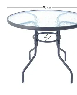 Záhradné stolíky NABBI Jupiter 90 záhradný stolík grafit