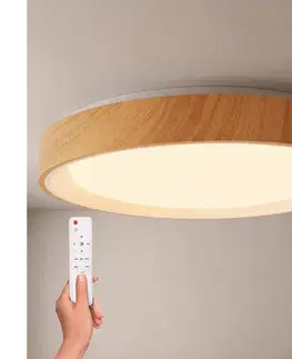 Svietidlá BRILAGI - LED stmievateľné stropné svietidlo FLOCO LED/48W/230V priemer 40 cm drevo/biela +DO WO800-OEM51-40-WHT