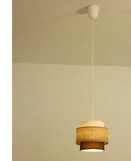 Svietidlá BRILAGI - Závesný luster na lanku RESNA 1xE27/60W/230V pr. 20 cm béžová/čierna H0443
