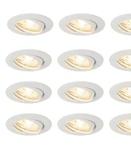 Zapustené svietidlá Sada 12 vstavaných bodových svetiel bielych GU10 35 mm - Edu