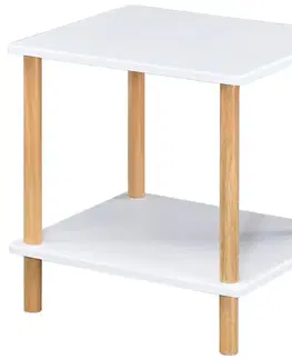Konferenčné stolíky s úložným priestorom Konferenčný Stolík Gc7404 40x40x45 Biela/Prírodná