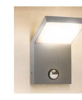 Záhradné lampy BRILAGI - LED vonkajšie nástenné svietidlo so senzorom RIANO LED/8W/230V strieborné WO-HR60143-OEM-SA