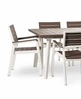 Záhradné plastové zostavy Elvisia Záhradný set DANTE 6 + 1 | cappuccino