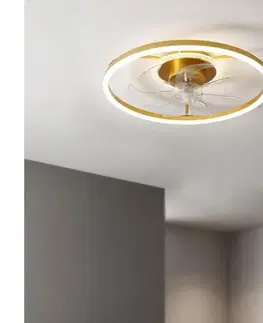 Ventilátory BRILAGI - LED stmievateľný stropný látor LED/66W/230V 55 cm biela/zlatá + diaľkové ovládanie WF-OSD-177-GLD