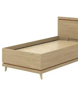 Postele pre dievčatá Posteľ Scandi 54 S kontajnerom 100 Dubový Olej/Tehla