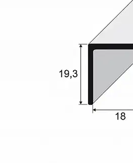 Kutilské profily Profil C nerovnoramenný Stříbro E01 tl. 1,5 mm