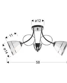 Bodové svetlá Stropná lampa Elotte 2X40W E27 Biela