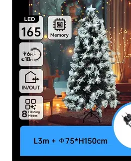 Vianočné dekorácie  B.V.  - LED vonkajší vianočný stromček 165xLED/6W/230V/8 funkcií  150cm IP44 studená biela B10303Y2T