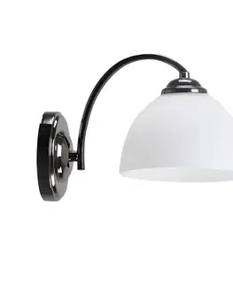 Nástenné svetlá Nástenná lampa Gracja Lamp Čierna perla 1X40 E27 Biele tienidlo
