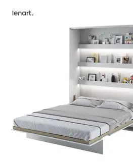 Postele Dig-net nábytok Sklápacia posteľ Lenart BED CONCEPT BC-12p biely lesk | 160 x 200 cm