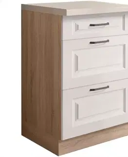 Kuchynské skrinky stojace Kuchynská skrinka Smart 9D Sonoma/biely Mat