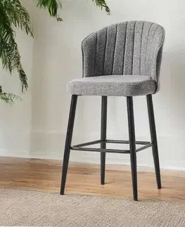 Barové stoličky Bar Stool Set (2 Pieces) Rubi - Grey, Black