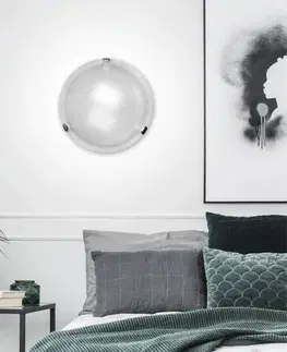 Stropná svetla Stropné svietidlo biele sklo okrúhle nástenné 60W Wrap