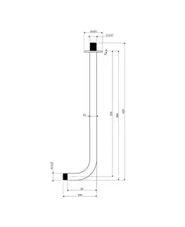 Kúpeľňové batérie OMNIRES - Nástenné sprchové rameno, 40 cm, kartáčovaná meď RA01C-KCPB