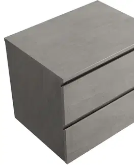 Kúpeľňový nábytok CERANO - Kúpeľňová skrinka Carole + doska pod umývadlo Navira Slim - 18 mm - betónovo šedá - 60x49,8x46 CER-8050BD82985
