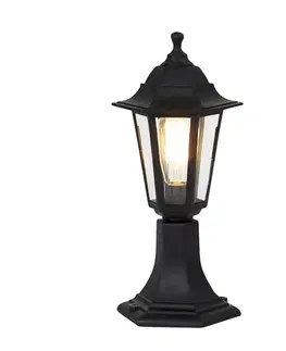 Zahradne stlpove lampy Klasická vonkajšia stojaca lampa čierna 42,2 cm IP44 - New Haven