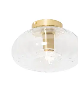 Stropné osvetlenie Stropné svietidlo v štýle Art Deco zlaté so sklom - Ayesha