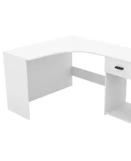 Moderné kancelárske stoly Písací stôl rohový Corner Biely