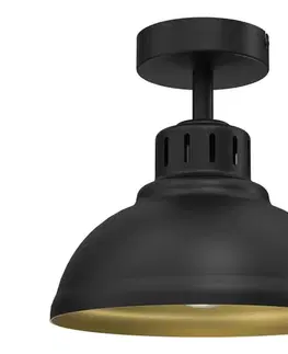 Svietidlá  Prisadený luster SVEN 1xE27/15W/230V čierna/zlatá 9115
