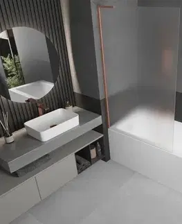 Sprchové dvere MEXEN/S - Next L vaňová zástena FIX 100 x 150, vzor, meď kartáčovaný 895-100-000-03-30-65