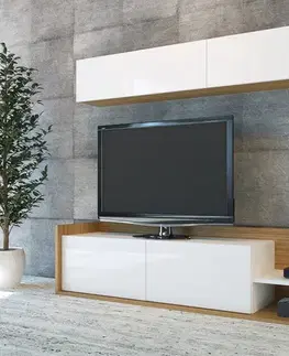 Obývacie steny TV skrinka / Obývacia stena Kale - Teak, White