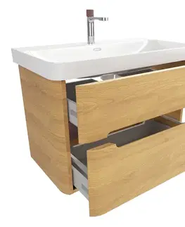 Kúpeľňový nábytok Kúpeľňová skrinka s umývadlom SAT Fusion 77,5x53x45 cm dub medový mat SATFUSION280DMUBA SATFUSION280DMUBA