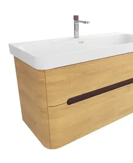 Kúpeľňový nábytok Kúpeľňová skrinka s umývadlom SAT Fusion 97,5x53x45 cm dub medový mat SATFUSION2100DMMWB SATFUSION2100DMMWB