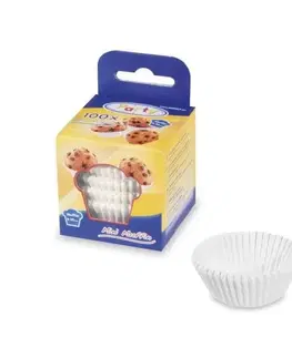 Dekorácie na tortu Kinekus Košík cukrársky na šuhajdy-muffiny biely 35x20mm 100ks KLC