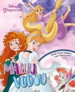 Nalepovačky, vystrihovačky, skladačky Maľuj vodou A4: Disney Princezné