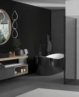 Sprchové dvere MEXEN/S - Kioto Sprchová zástena WALK-IN 125 x 120 x 40, transparent, čierna 800-125-120-221-70-00-040